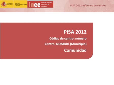 PISA 2012-Informes de centros. 2  Descripción de la composición de la muestra del centro Número de alumnos evaluados Distribución por sexo Distribución.