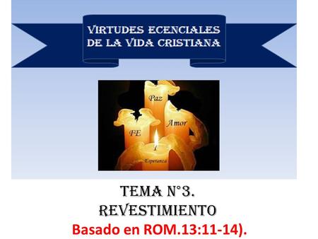 Tema n°3. REVESTIMIENTO Basado en ROM.13:11-14)..