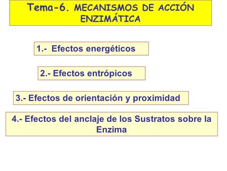 Tema-6. MECANISMOS DE ACCIÓN ENZIMÁTICA