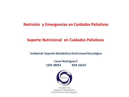 Nutrición y Emergencias en Cuidados Paliativos