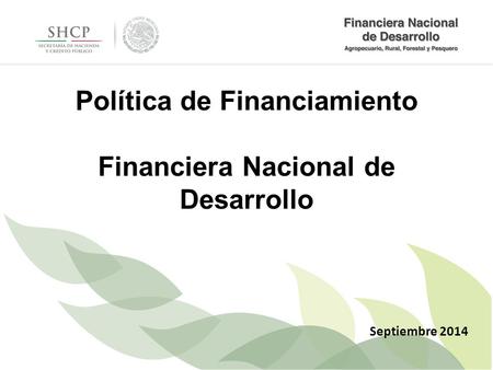 Política de Financiamiento Financiera Nacional de Desarrollo