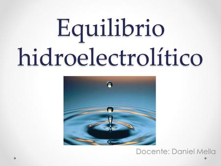 Equilibrio hidroelectrolítico