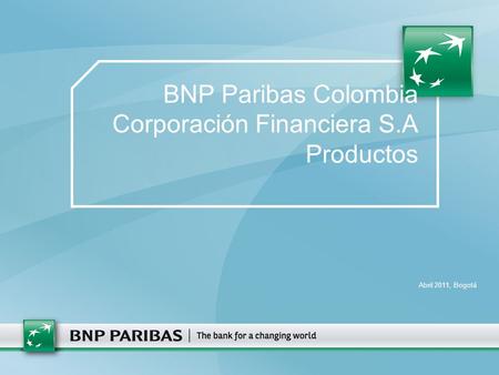 BNP Paribas Colombia Corporación Financiera S.A Productos