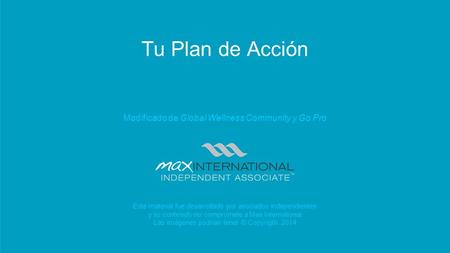 Tu Plan de Acción Modificado de Global Wellness Community y Go Pro