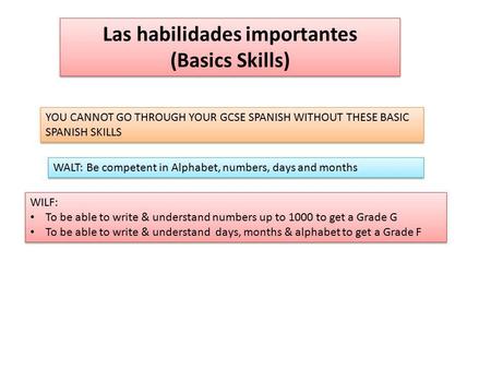 Las habilidades importantes