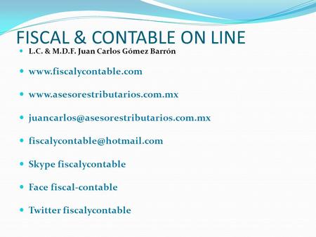 FISCAL & CONTABLE ON LINE