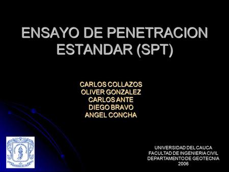 ENSAYO DE PENETRACION ESTANDAR (SPT)
