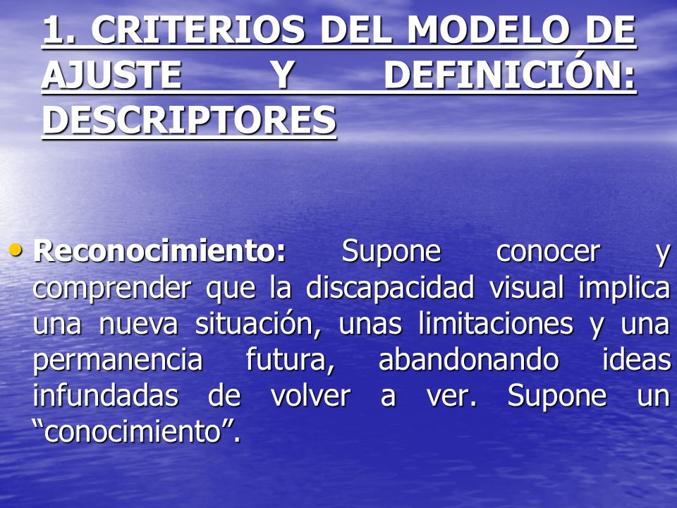 1. CRITERIOS DEL MODELO DE AJUSTE Y DEFINICIÓN: DESCRIPTORES - ppt descargar