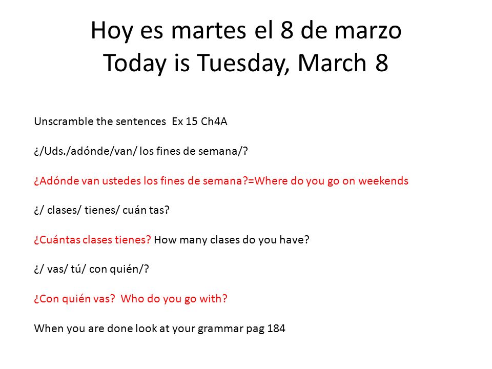 🔔!Hoy es martes!🕭 Today is Tuesday! As you can see from the