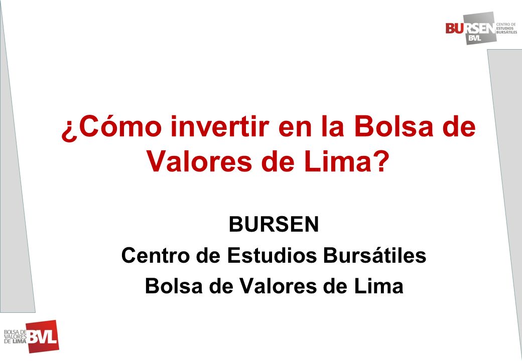 Cómo invertir en la Bolsa de Valores de Lima? - ppt video online descargar