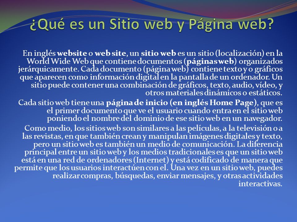 Qué es un Sitio web y Página web? - ppt descargar