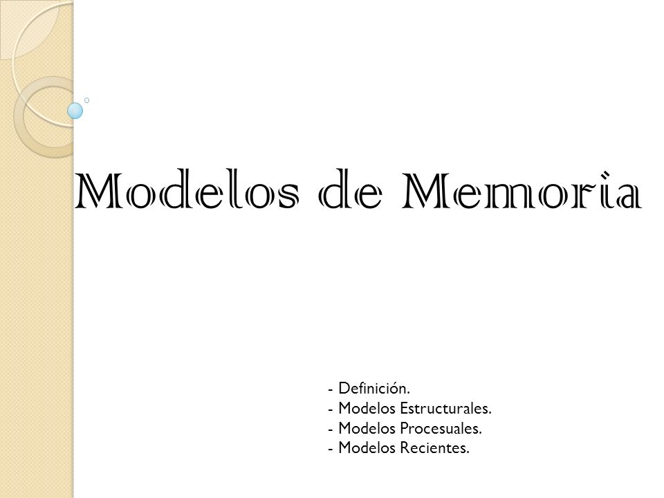 Modelos de Memoria Definición. Modelos Estructurales. - ppt video online  descargar