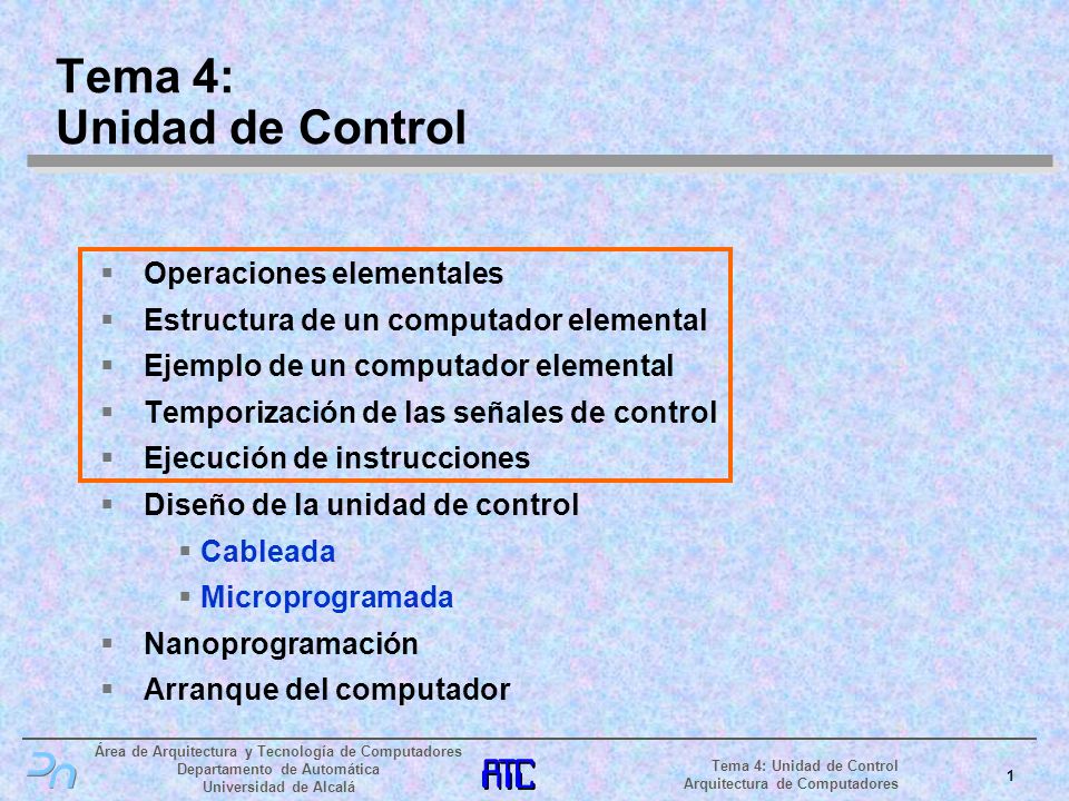 Tema 4: Unidad de Control - ppt descargar