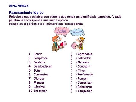 SINÓNIMOS Razonamiento lógico