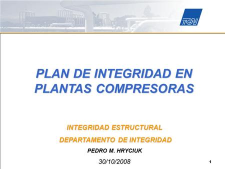 PLAN DE INTEGRIDAD EN PLANTAS COMPRESORAS
