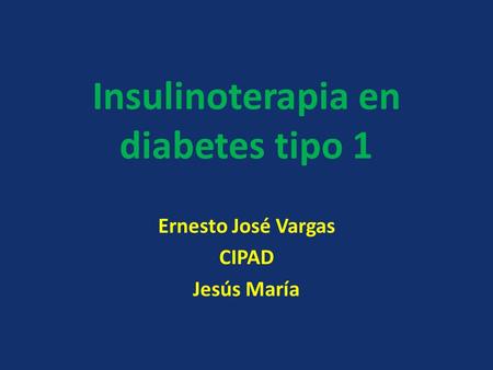 Insulinoterapia en diabetes tipo 1