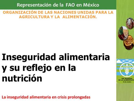 Representación de la FAO en México Inseguridad alimentaria y su reflejo en la nutrición La inseguridad alimentaria en crisis prolongadas ORGANIZACIÓN DE.