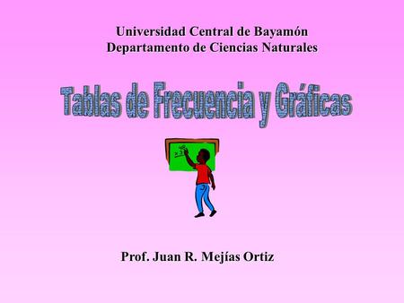 Universidad Central de Bayamón Departamento de Ciencias Naturales Prof. Juan R. Mejías Ortiz.