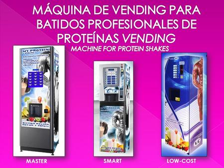 MASTER SMARTLOW-COST.  Máquina con gran capacidad y autonomía  Contiene 6 productos diferentes con una capacidad de 3 kg cada uno.  El batido se prepara.
