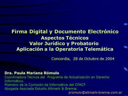 Firma Digital y Documento Electrónico
