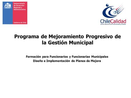 Programa de Mejoramiento Progresivo de la Gestión Municipal