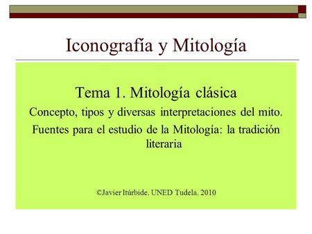 Iconografía y Mitología