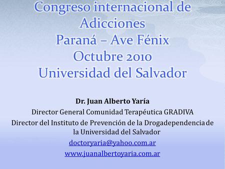 Director General Comunidad Terapéutica GRADIVA