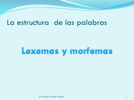La estructura de las palabras