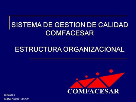 SISTEMA DE GESTION DE CALIDAD COMFACESAR ESTRUCTURA ORGANIZACIONAL