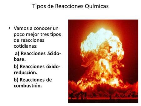 Tipos de Reacciones Químicas