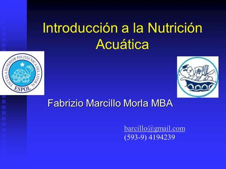 Introducción a la Nutrición Acuática