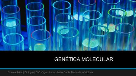 GENÉTICA MOLECULAR Chema Ariza | Biología | C.C Virgen Inmaculada- Santa María de la Victoria.