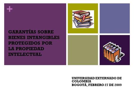 + GARANTÍAS SOBRE BIENES INTANGIBLES PROTEGIDOS POR LA PROPIEDAD INTELECTUAL UNIVERSIDAD EXTERNADO DE COLOMBIA BOGOTÁ, FEBRERO 27 DE 2009.