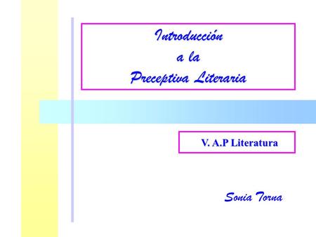 Introducción a la Preceptiva Literaria