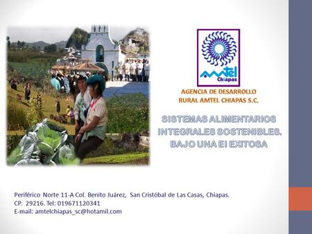Periférico Norte 11-A Col. Benito Juárez, San Cristóbal de Las Casas, Chiapas. CP. 29216. Tel: 019671120341