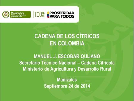 CADENA DE LOS CÍTRICOS EN COLOMBIA