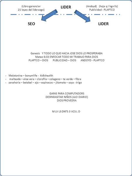 LIDER (Libro gerenciar 21 leyes del liderazgo) (Andoyd) (hoja q l hgn lls) Publicidad - PLAPTCO SEOLIDER Genesis Y TODO LO QUE HACIA JOSE DIOS LO PROSPERABA.
