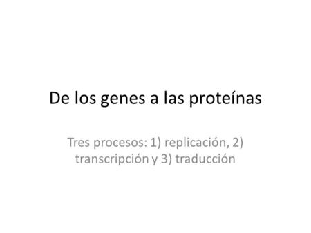 De los genes a las proteínas