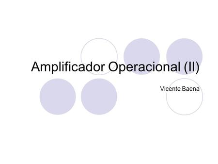 Amplificador Operacional (II)