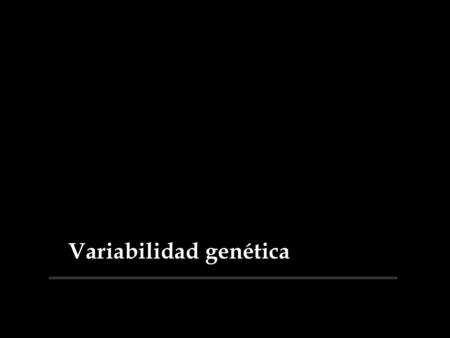 Variabilidad genética