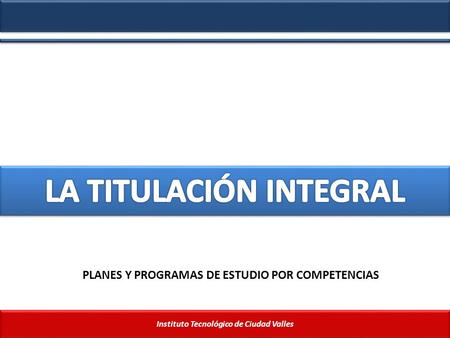 Instituto Tecnológico de Ciudad Valles PLANES Y PROGRAMAS DE ESTUDIO POR COMPETENCIAS.