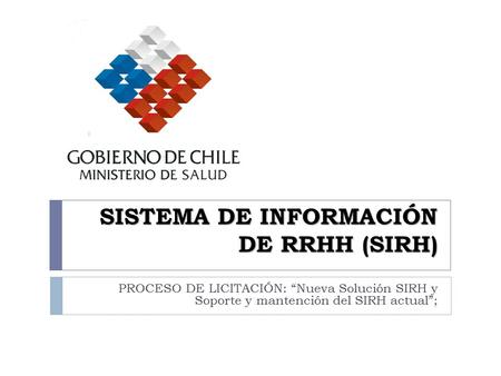 SISTEMA DE INFORMACIÓN DE RRHH (SIRH)