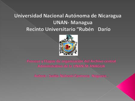 Universidad Nacional Autónoma de Nicaragua UNAN- Managua