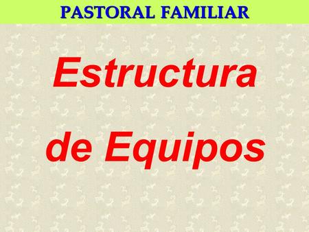 PASTORAL FAMILIAR Estructura de Equipos.