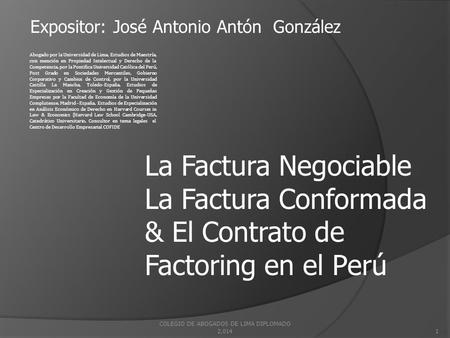 Expositor: José Antonio Antón González