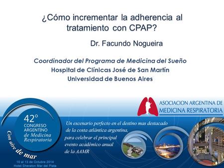 ¿Cómo incrementar la adherencia al tratamiento con CPAP. Dr