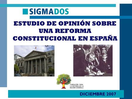ESTUDIO DE OPINIÓN SOBRE UNA REFORMA CONSTITUCIONAL EN ESPAÑA DICIEMBRE 2007.