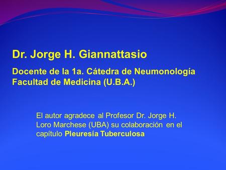 Dr. Jorge H. Giannattasio