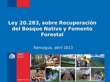 Ley 20.283, sobre Recuperación del Bosque Nativo y Fomento Forestal Rancagua, abril 2013.
