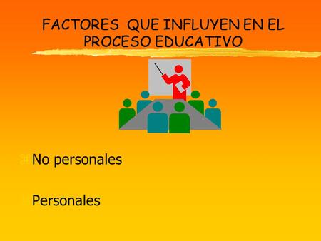 ZNo personales zPersonales FACTORES QUE INFLUYEN EN EL PROCESO EDUCATIVO.